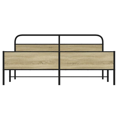Bedframe zonder matras metaal sonoma eikenkleurig 183x213 cm