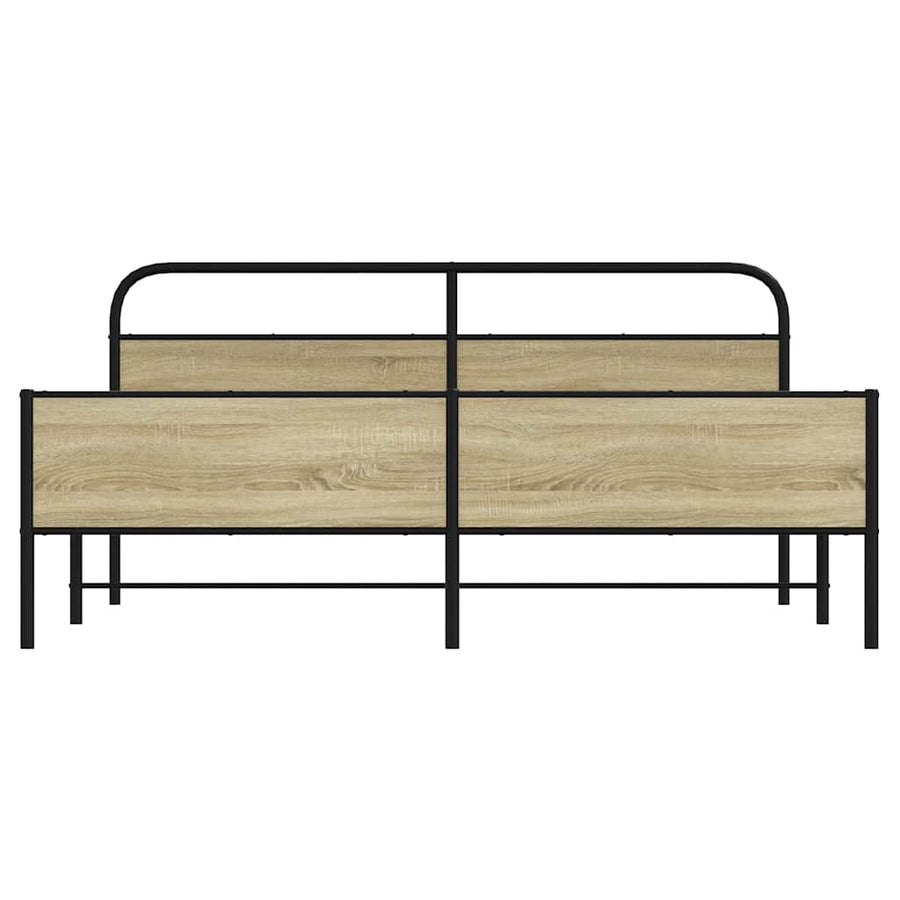 Bedframe zonder matras metaal sonoma eikenkleurig 183x213 cm