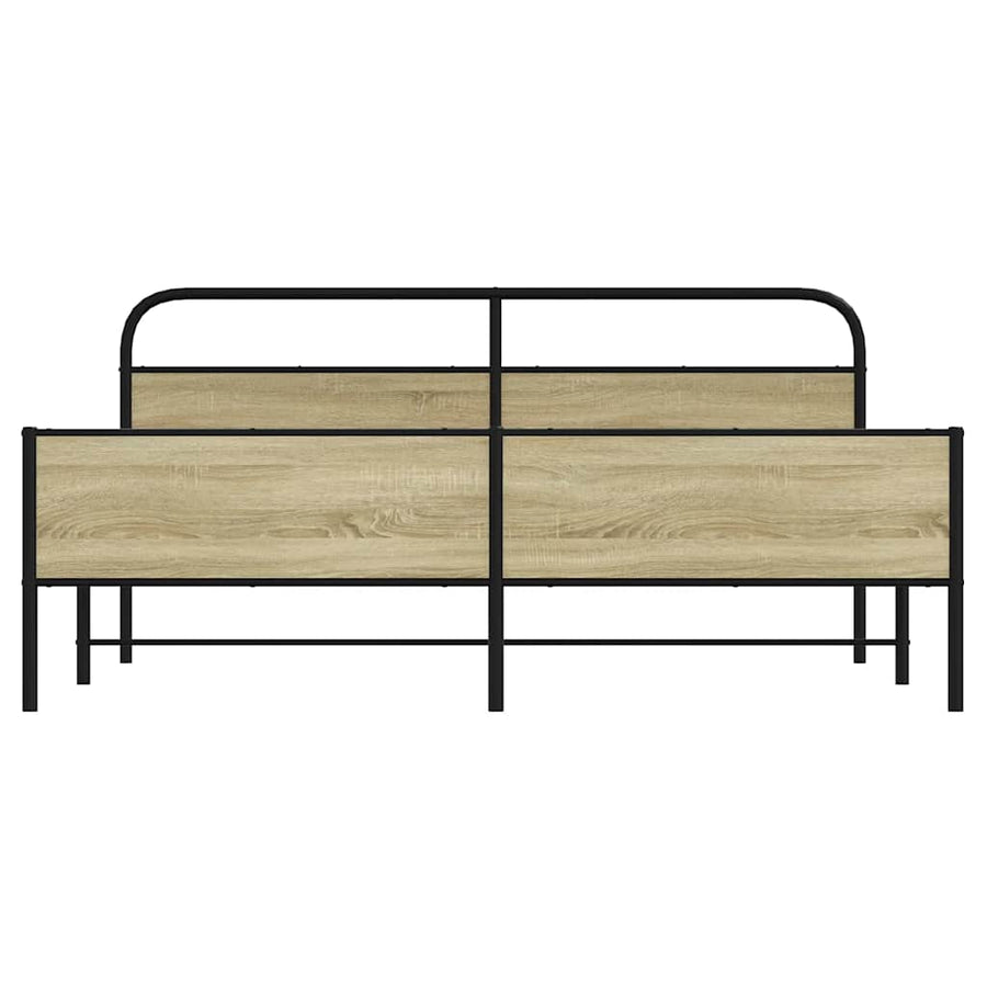 Bedframe zonder matras metaal sonoma eikenkleurig 193x203 cm