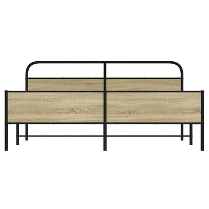 Bedframe zonder matras metaal sonoma eikenkleur 200x200 cm