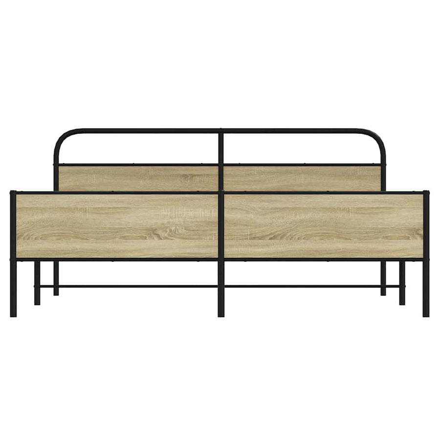 Bedframe zonder matras metaal sonoma eikenkleur 200x200 cm