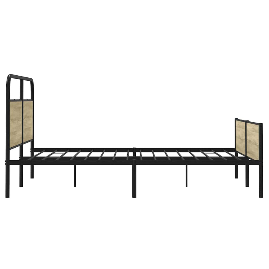 Bedframe zonder matras metaal sonoma eikenkleur 200x200 cm