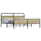 Bed frame without mattress metal Sonoma oak color 200x200 cm