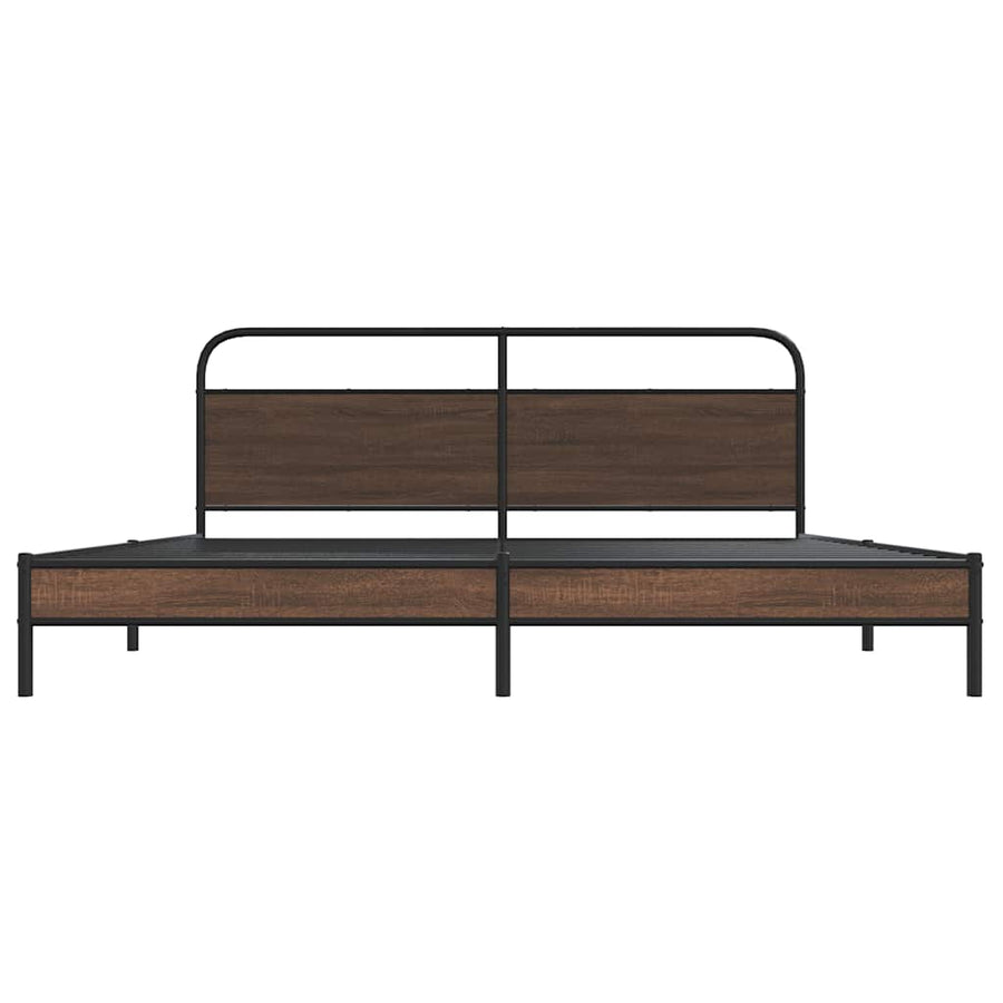 Bedframe zonder matras metaal bruin eikenkleur 183x213 cm