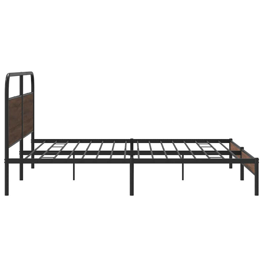 Bedframe zonder matras metaal bruin eikenkleur 183x213 cm