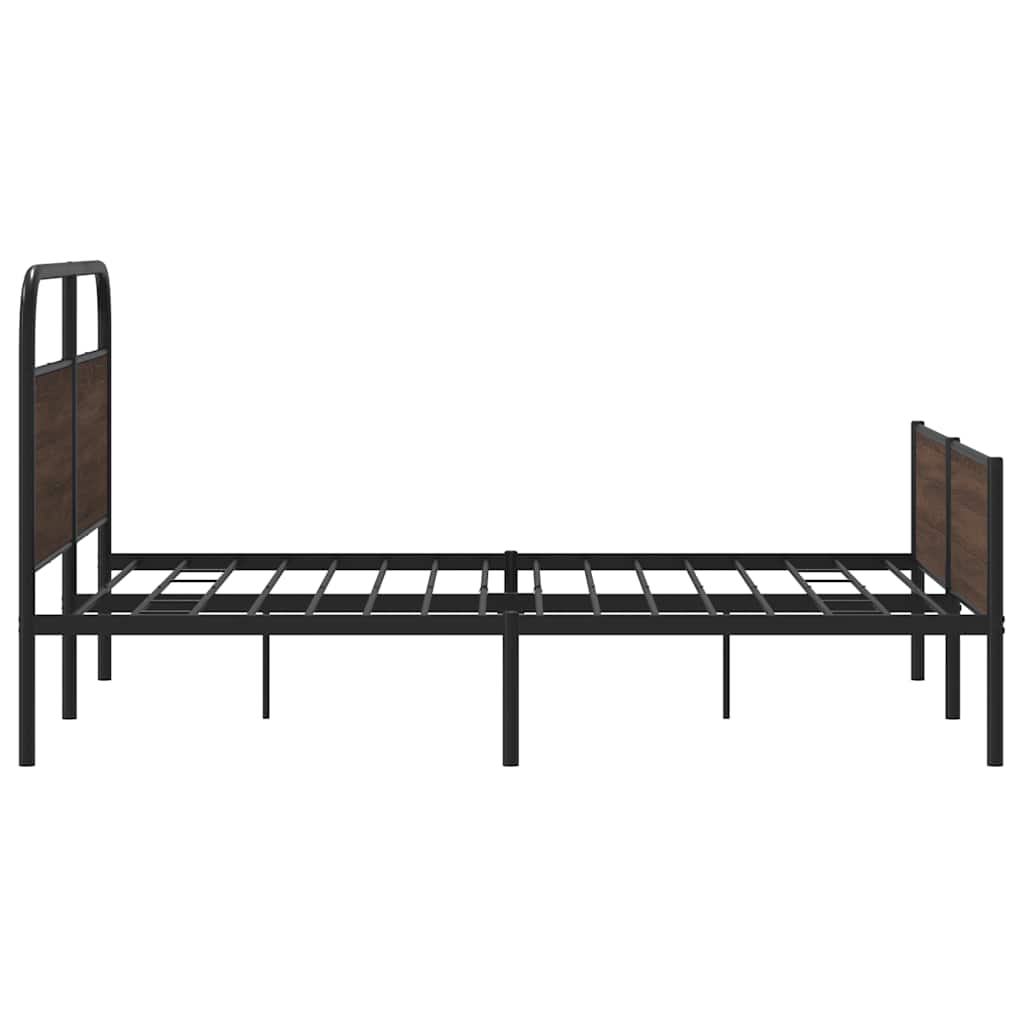 Bedframe zonder matras metaal bruin eikenkleurig 150x200 cm