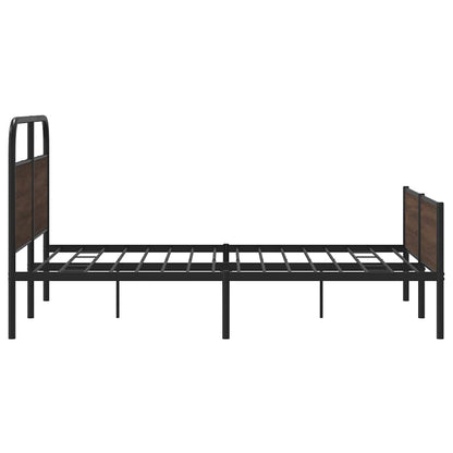 Bedframe zonder matras metaal bruin eikenkleurig 150x200 cm
