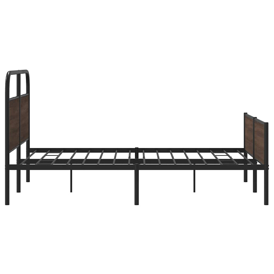 Bedframe zonder matras metaal bruin eikenkleurig 150x200 cm