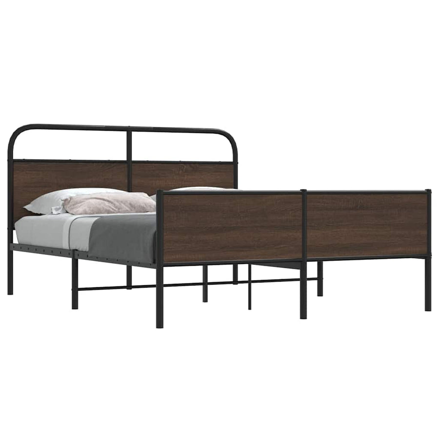 Bedframe zonder matras metaal bruin eikenkleurig 150x200 cm
