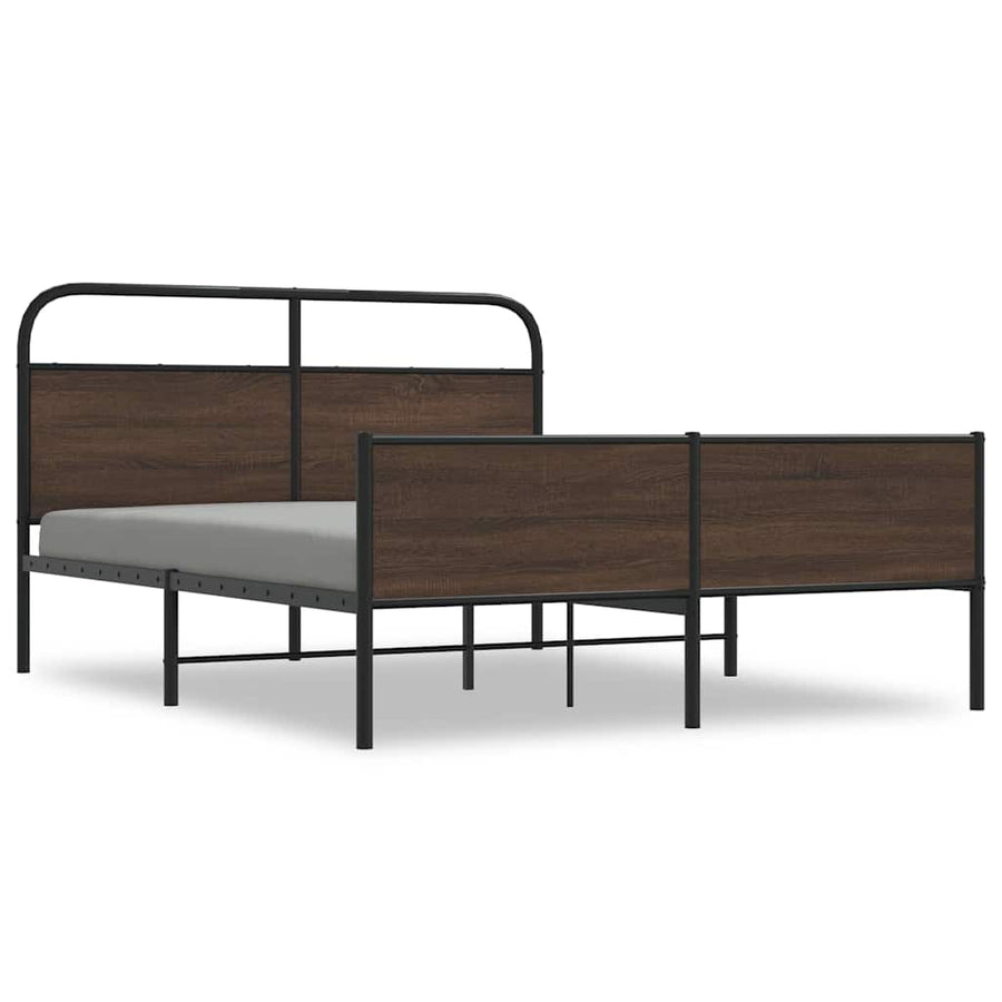 Bedframe zonder matras metaal bruin eikenkleurig 160x200 cm
