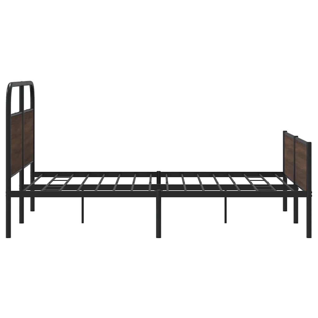 Bedframe zonder matras metaal bruin eikenkleurig 160x200 cm