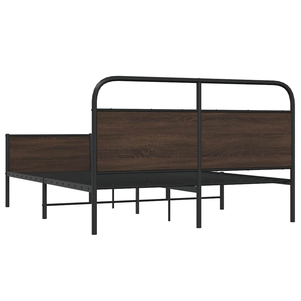 Bedframe zonder matras metaal bruin eikenkleurig 160x200 cm