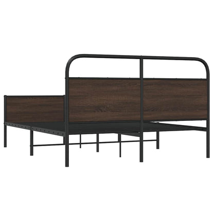 Bedframe zonder matras metaal bruin eikenkleurig 160x200 cm