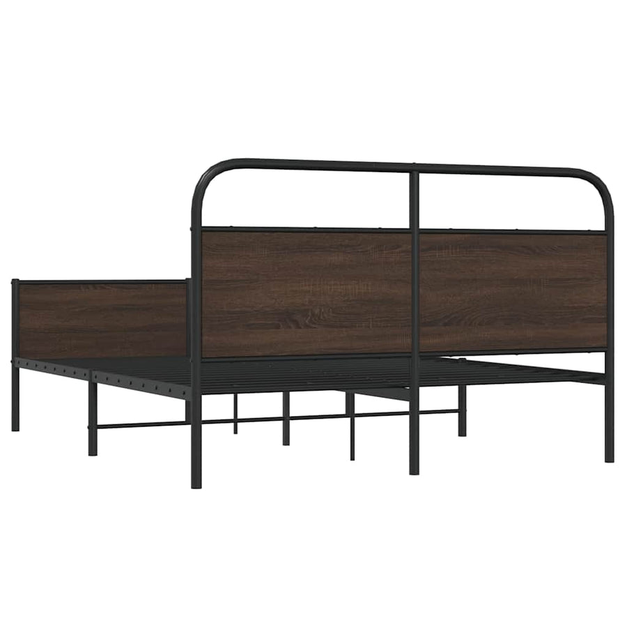Bedframe zonder matras metaal bruin eikenkleurig 160x200 cm