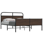 Bedframe 160x200 cm metaal bruin eikenkleurig