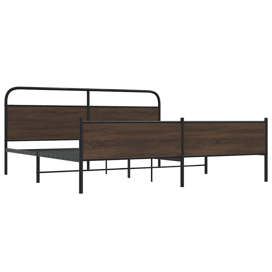 Bedframe zonder matras metaal bruin eikenkleur 180x200 cm