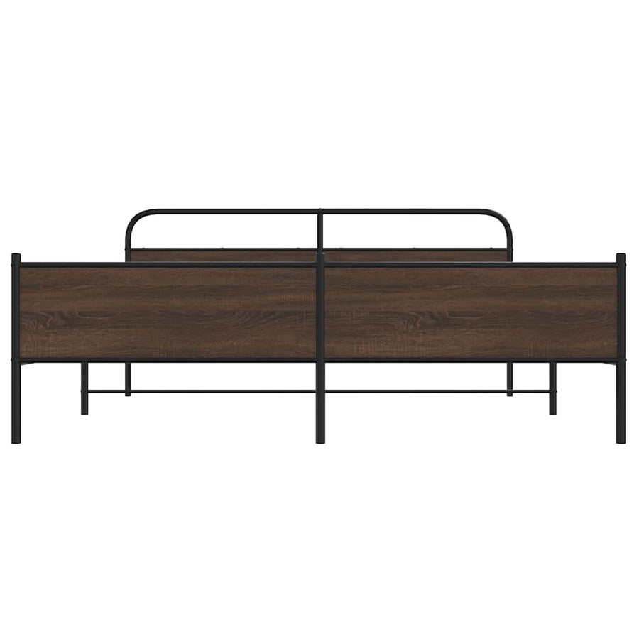 Bedframe zonder matras metaal bruin eikenkleur 180x200 cm