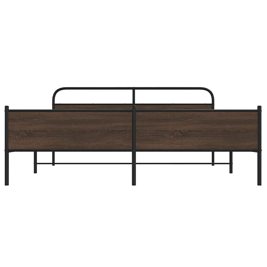 Bedframe zonder matras metaal bruin eikenkleur 183x213 cm