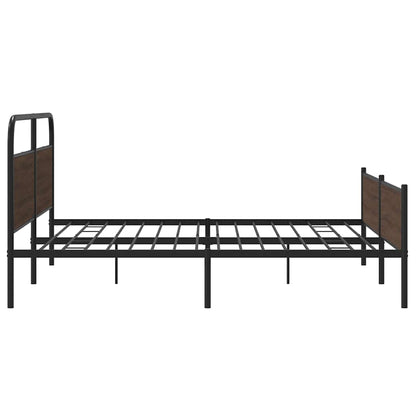 Bedframe zonder matras metaal bruin eikenkleur 183x213 cm