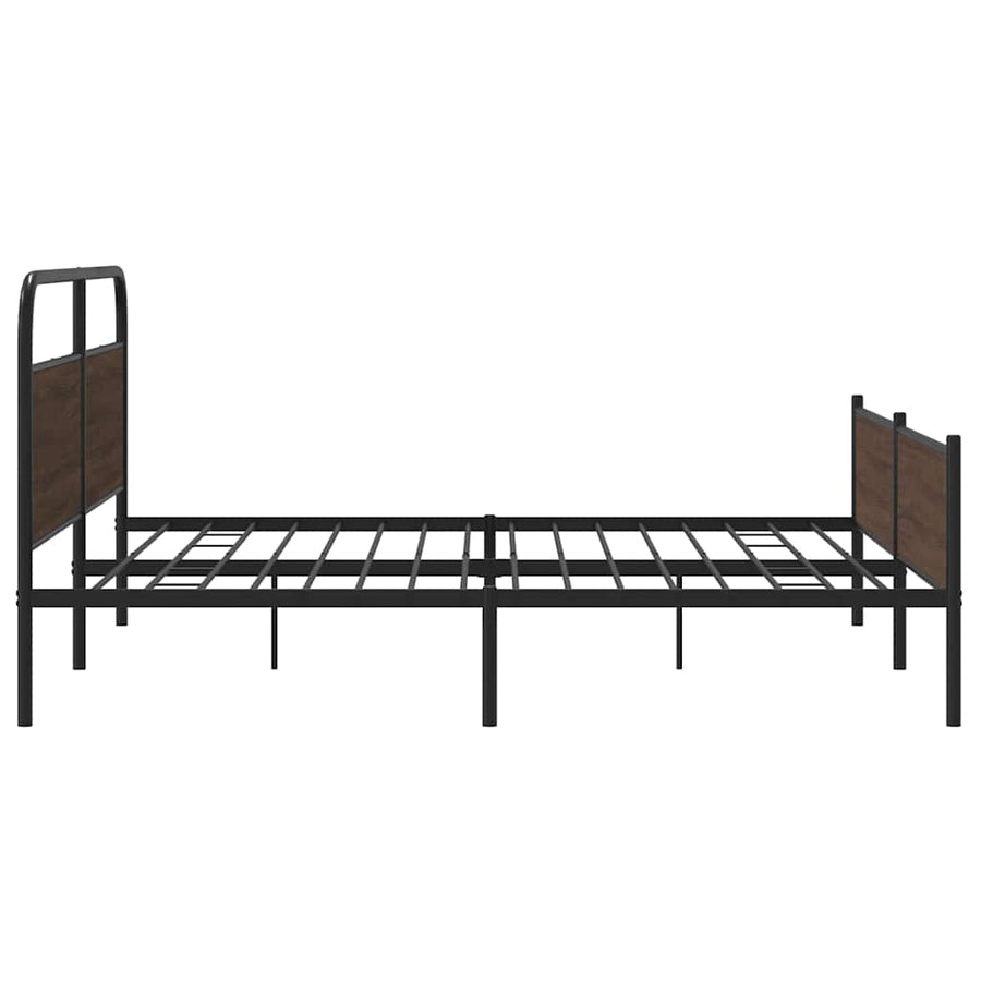 Bedframe zonder matras metaal bruin eikenkleur 183x213 cm