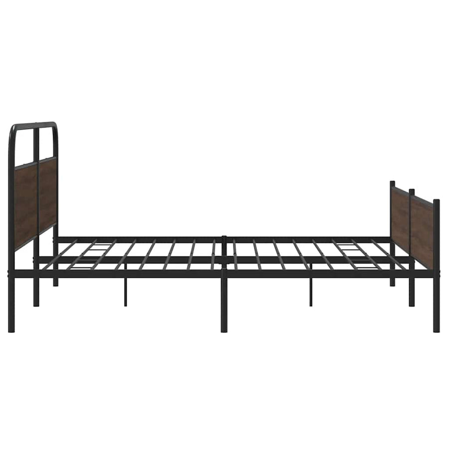 Bedframe zonder matras metaal bruin eikenkleur 193x203 cm
