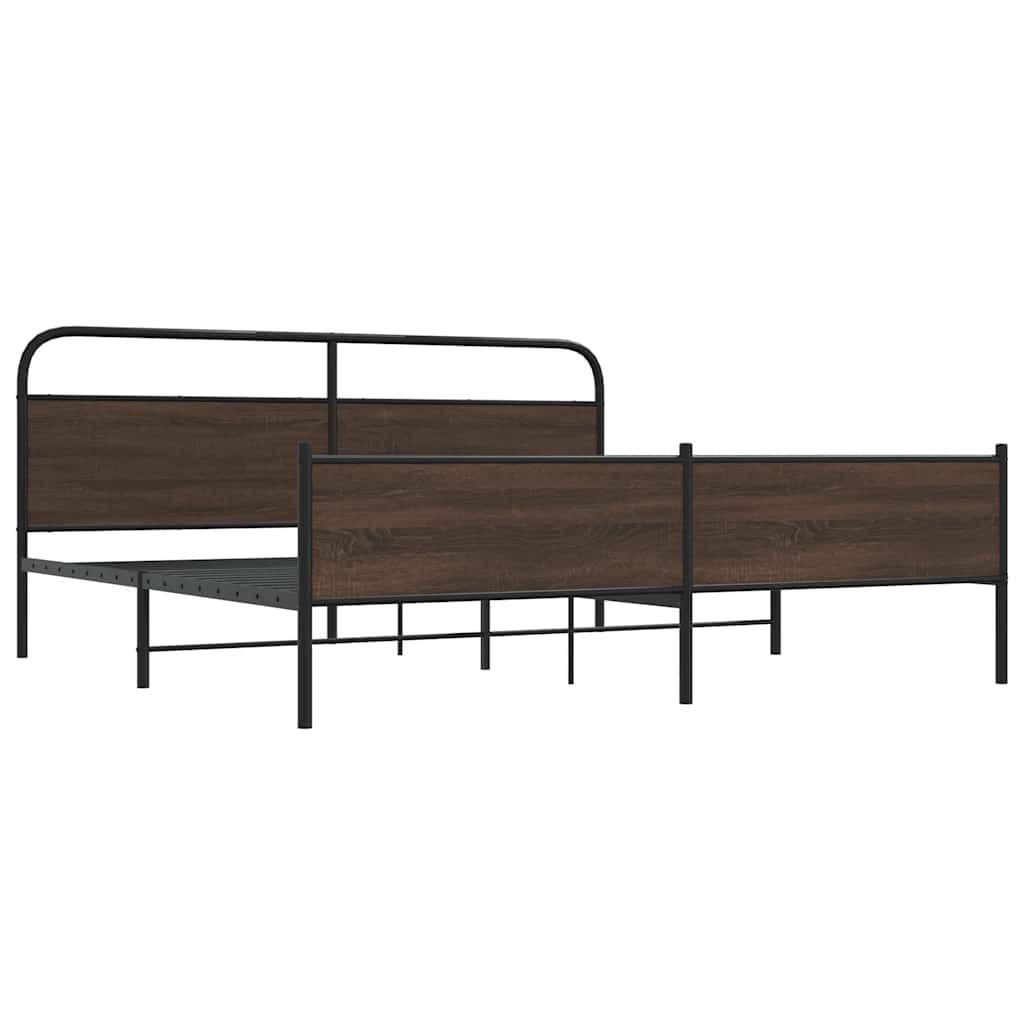 Bedframe zonder matras metaal bruin eikenkleurig 200x200 cm