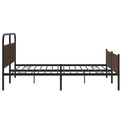Bedframe zonder matras metaal bruin eikenkleurig 200x200 cm