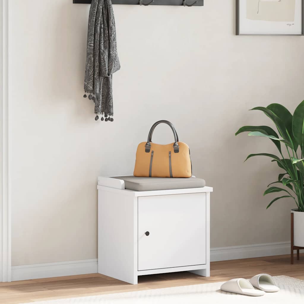 Gangbankje SANDNES wit 45x40x50 cm massief grenenhout