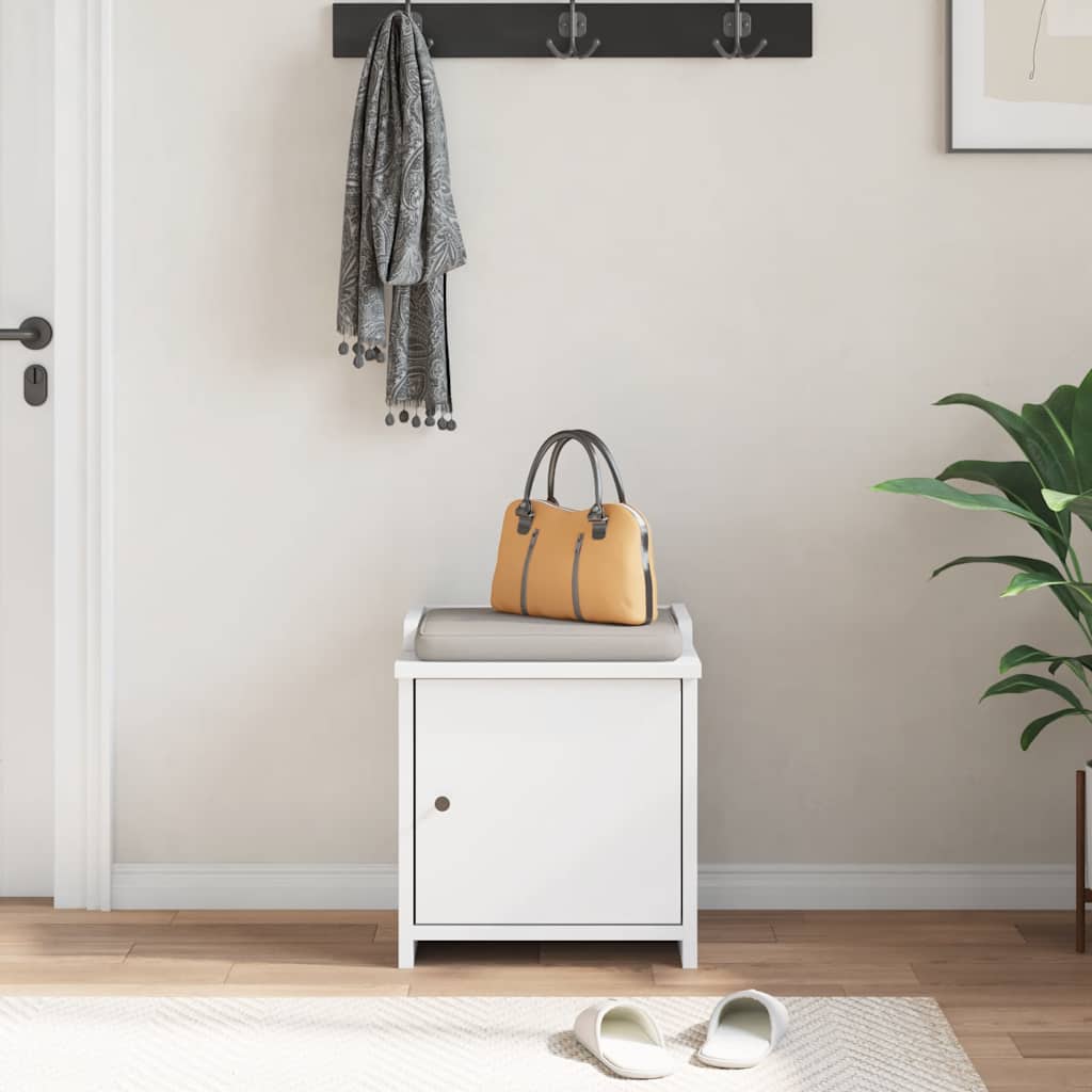 Gangbankje SANDNES wit 45x40x50 cm massief grenenhout
