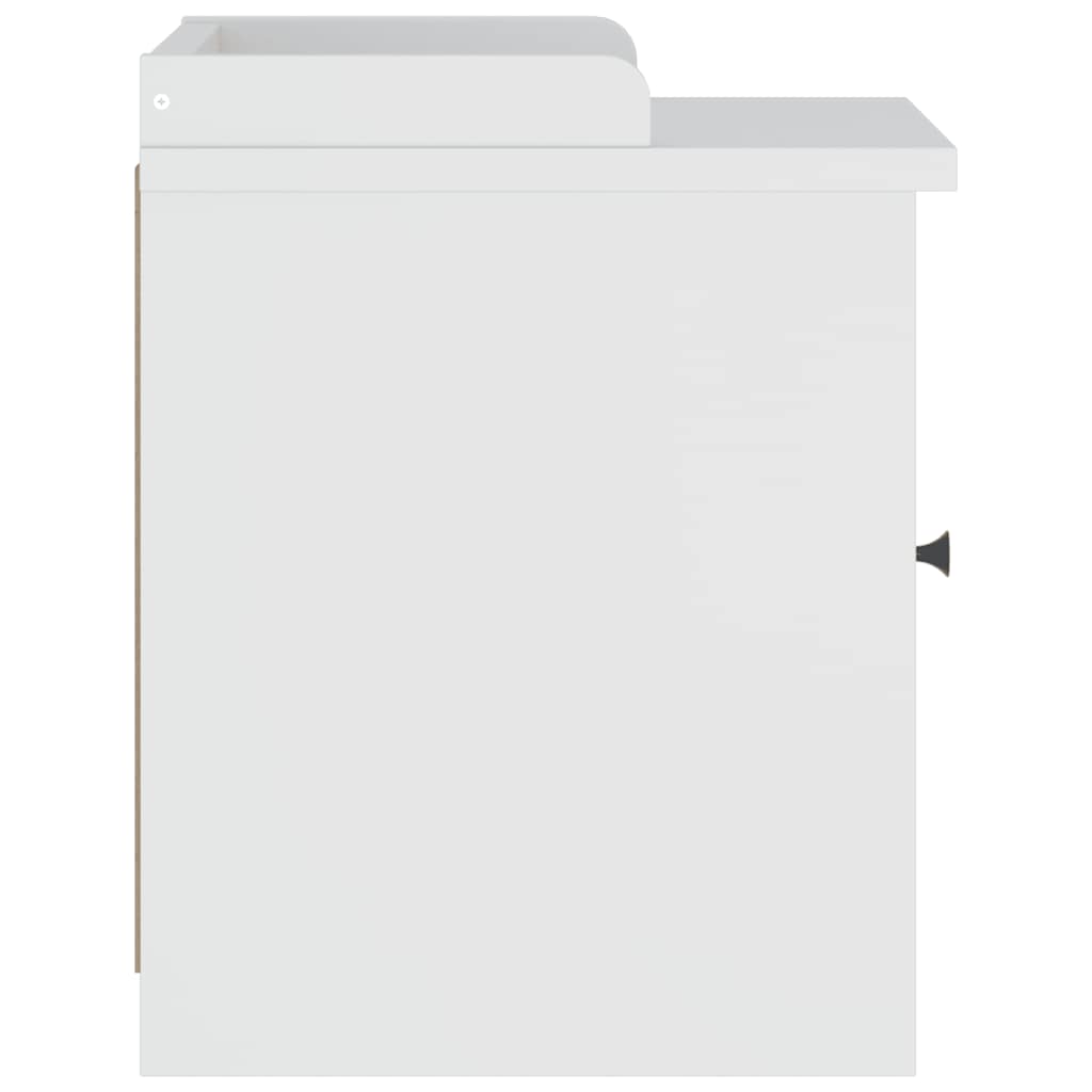 Gangbankje SANDNES wit 45x40x50 cm massief grenenhout