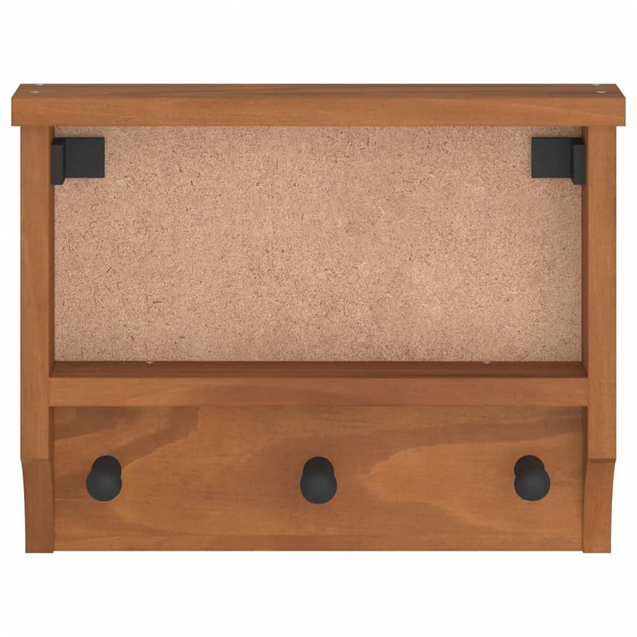 Wandkapstok SANDNES 45x12x35 cm massief grenenhout