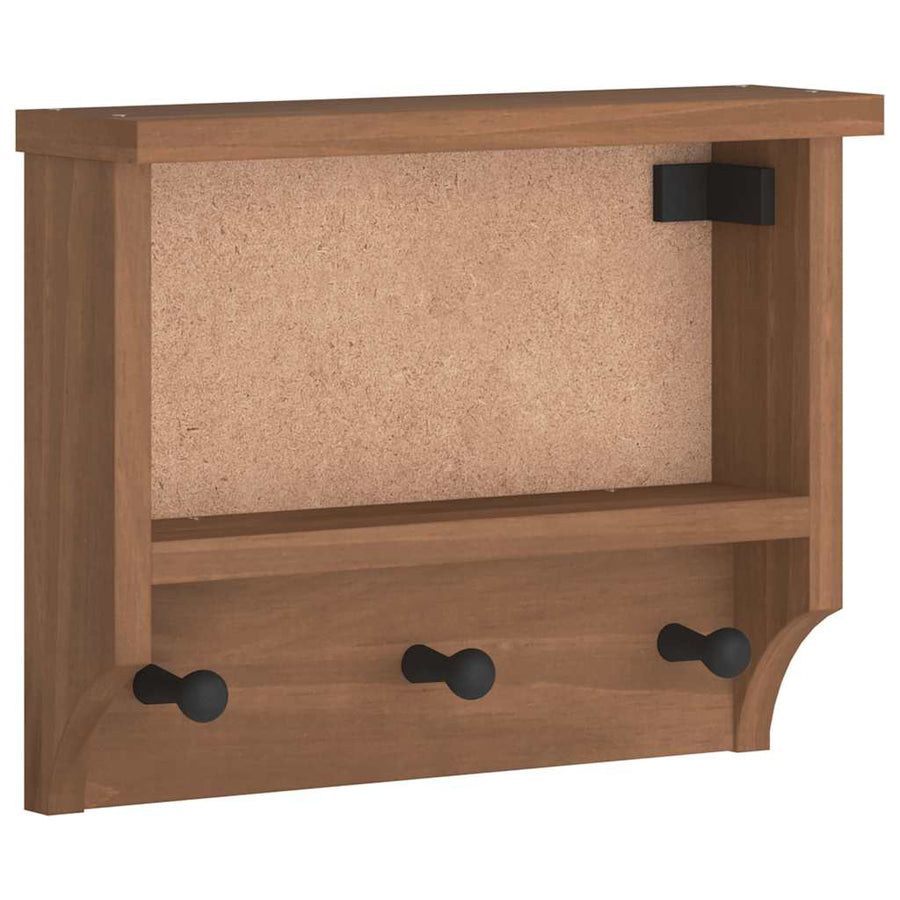 Wandkapstok SANDNES 45x12x35 cm massief grenenhout