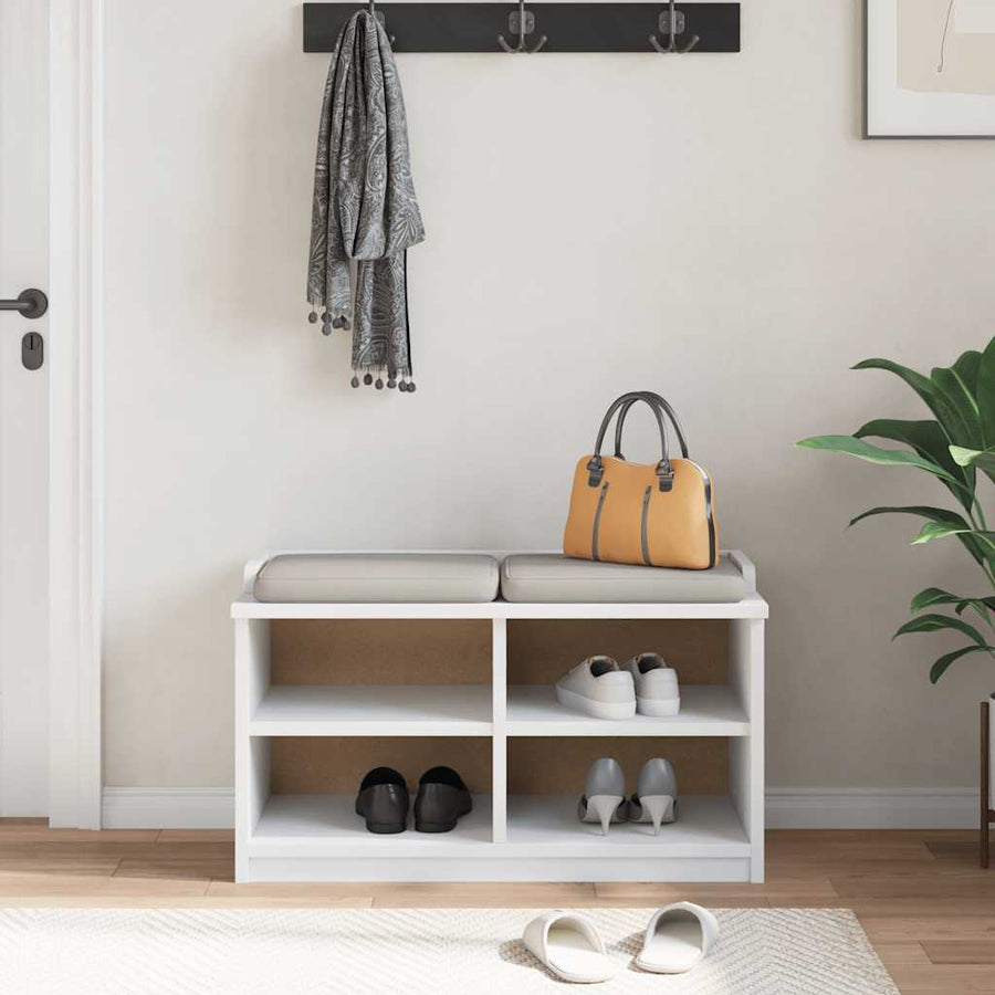 Gangbankje SANDNES wit 87x40x50 cm massief grenenhout