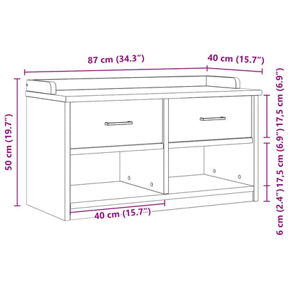 Gangbankje SANDNES 87x40x50 cm massief grenenhout