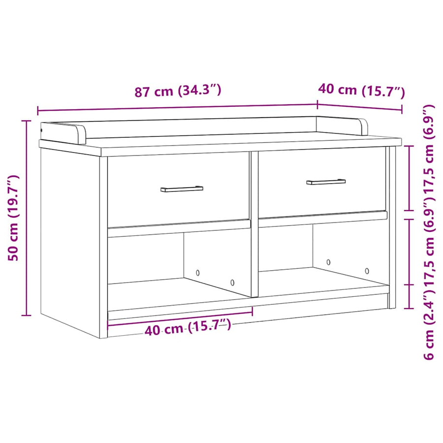 Gangbankje SANDNES 87x40x50 cm massief grenenhout
