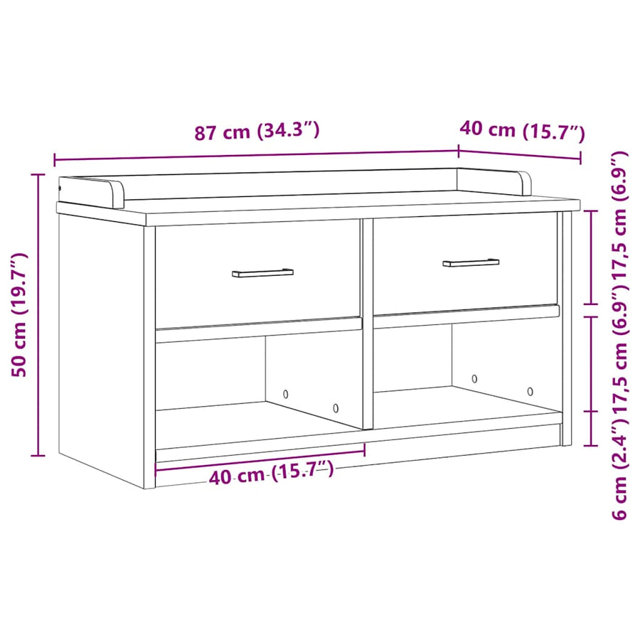 Gangbankje SANDNES 87x40x50 cm massief grenenhout
