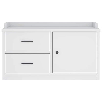 Gangbankje SANDNES wit 87x40x50 cm massief grenenhout