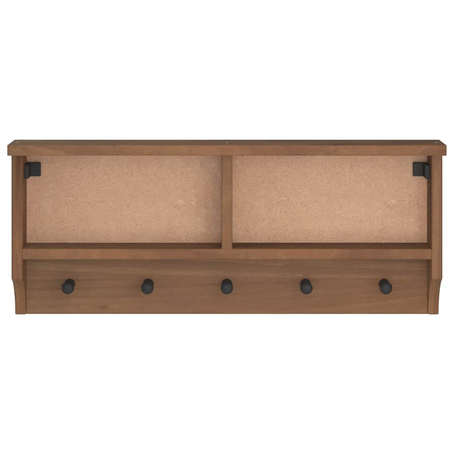 Wandkapstok SANDNES 87x12x35 cm massief grenenhout