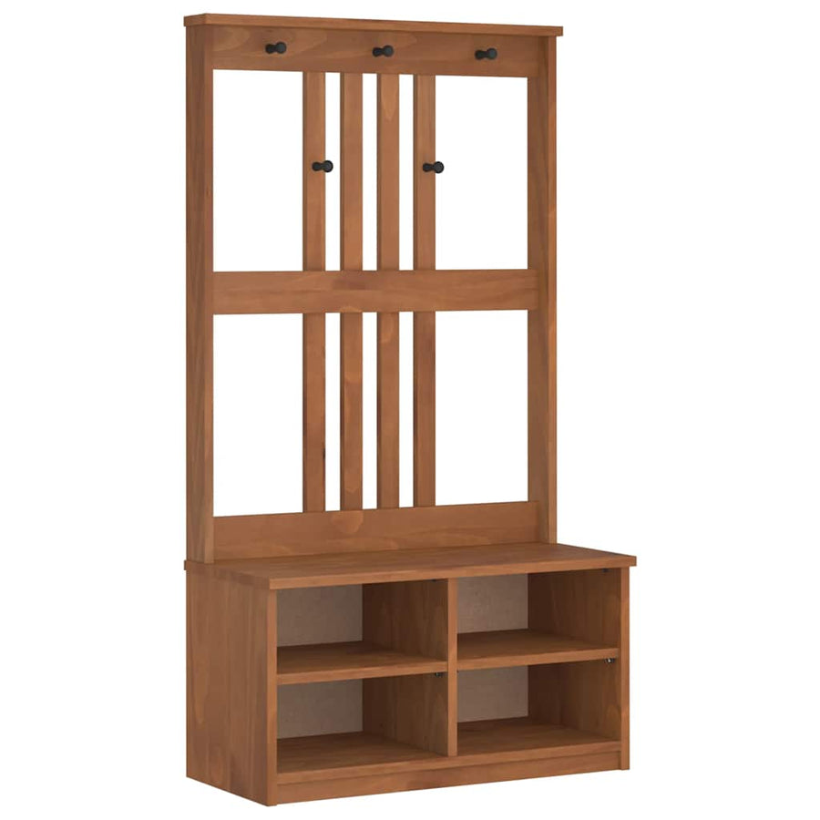 Kapstok SANDNES 87x40x159,5 cm massief grenenhout