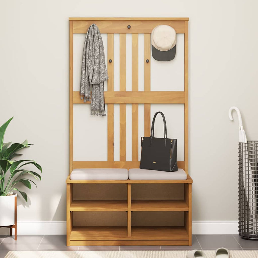 Kapstok SANDNES 87x40x159,5 cm massief grenenhout