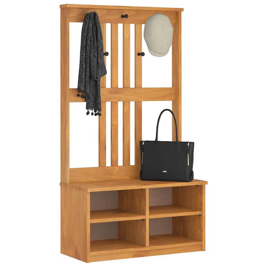 Kapstok SANDNES 87x40x159,5 cm massief grenenhout