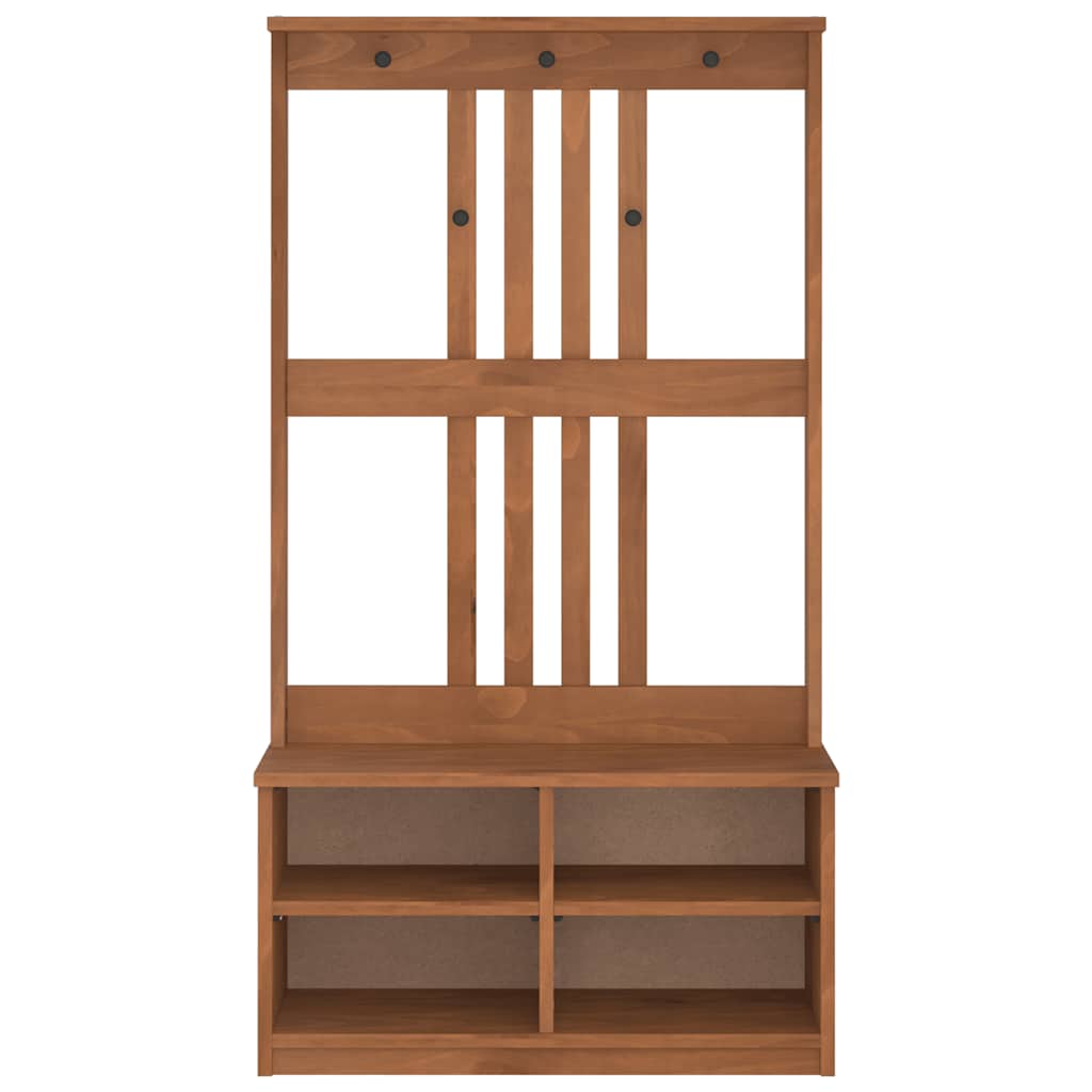 Kapstok SANDNES 87x40x159,5 cm massief grenenhout
