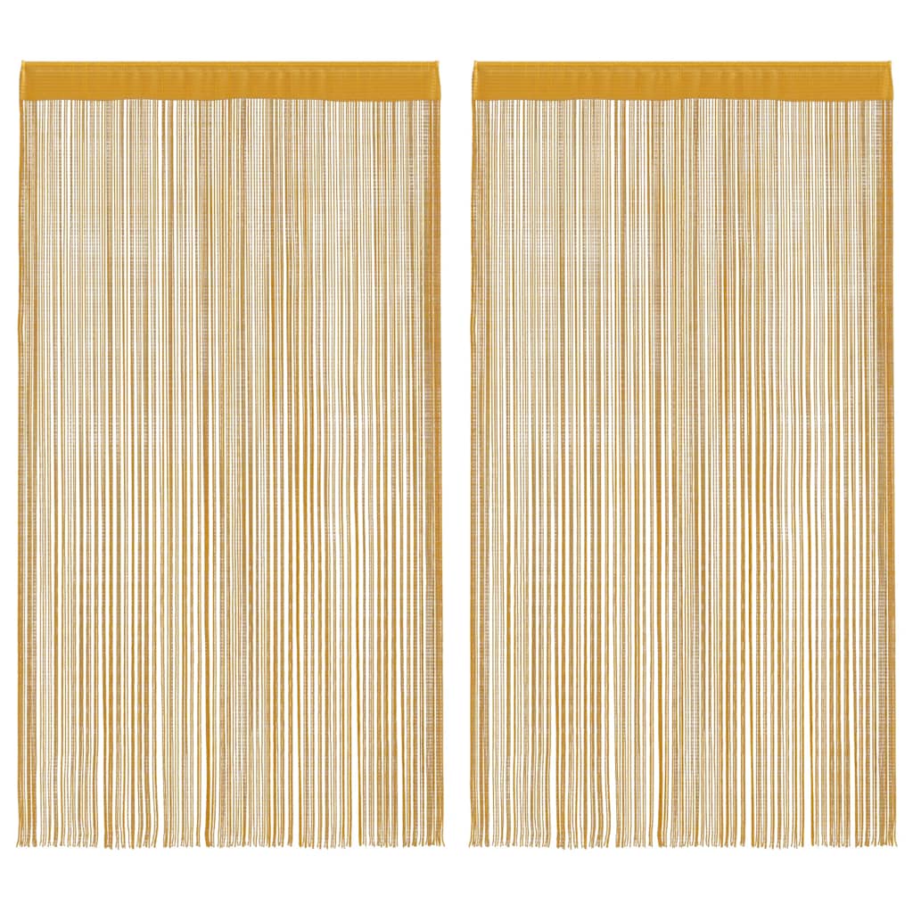 Koordgordijnen 2 st 140x250 cm goudkleurig