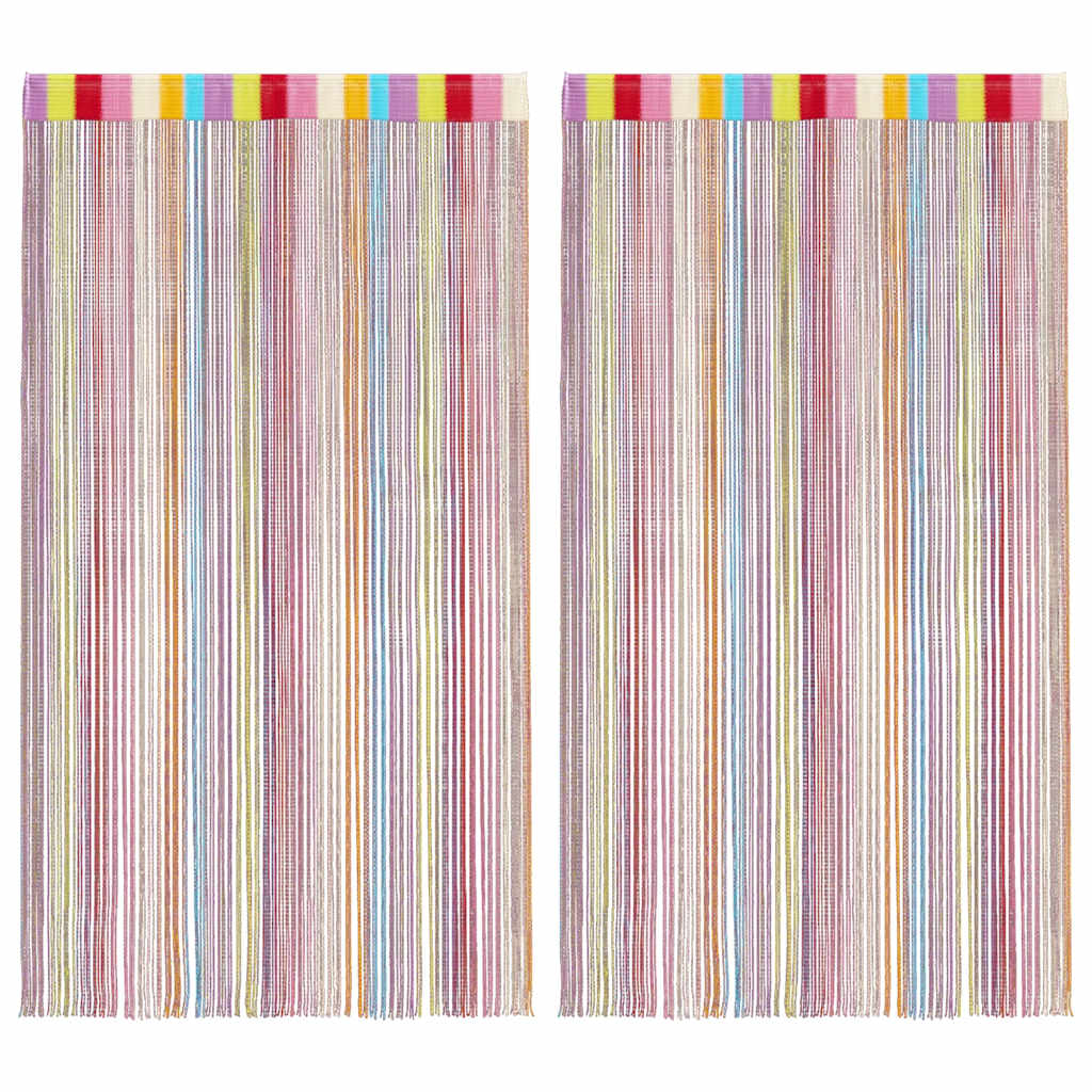 Koordgordijnen 2 st Veelkleurig 100x250 cm