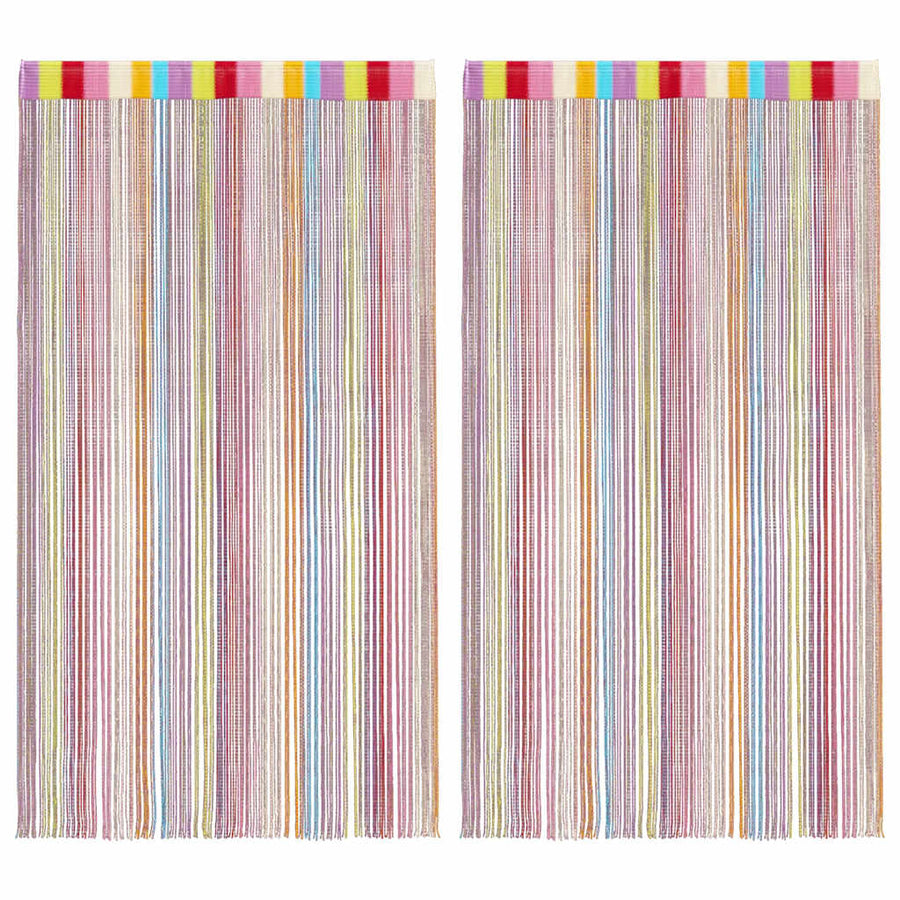 Koordgordijnen 2 st Veelkleurig 100x250 cm