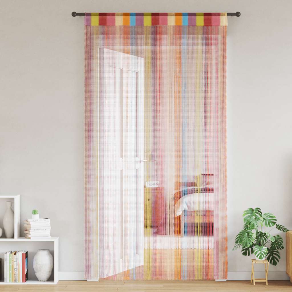 Koordgordijnen 2 st Veelkleurig 140x250 cm