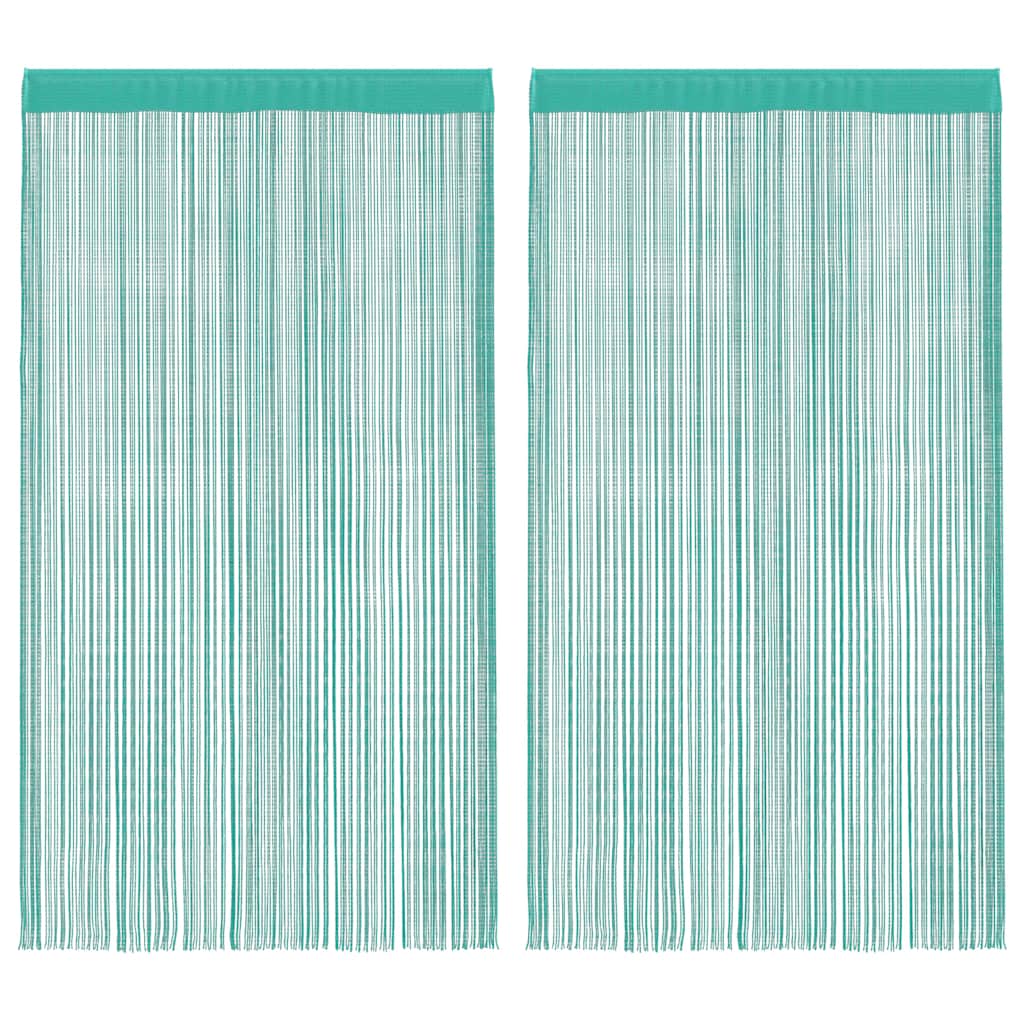 Koordgordijnen 2 st turkoois 100x250 cm