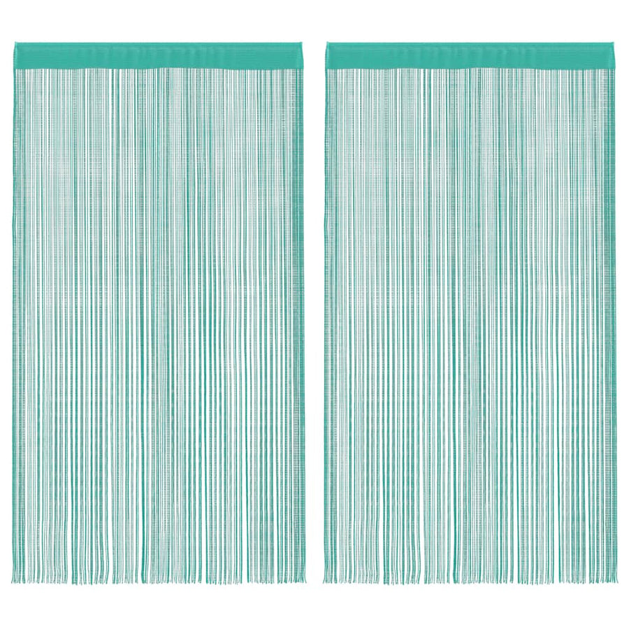 Koordgordijnen 2 st turkoois 100x250 cm