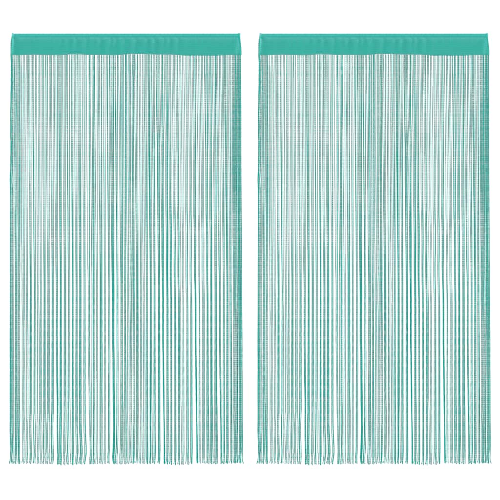 Koordgordijnen 2 st turkoois 140x250 cm