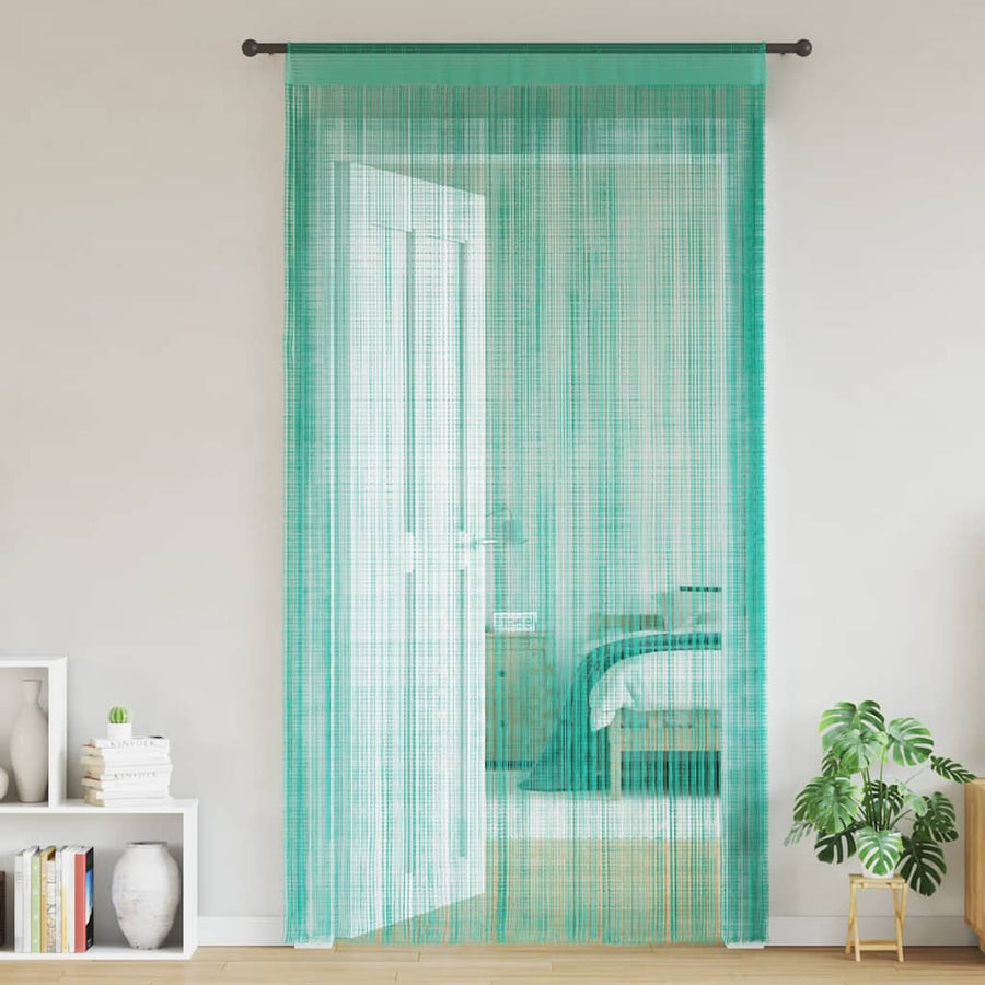 Koordgordijnen 2 st turkoois 140x250 cm